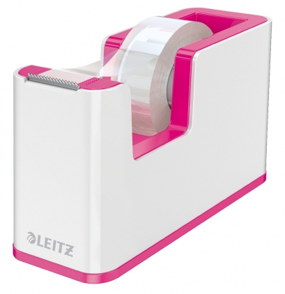 Dispenser banda adeziva LEITZ WOW, PS, banda inclusa, culori duale, alb-roz