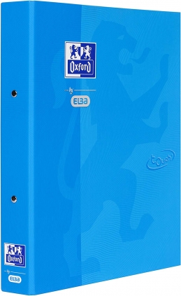 Caiet mecanic cu 2 inele, OXFORD School Touch, A4, carton color soft touch, cotor 45mm - bleu