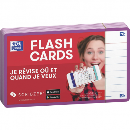OXFORD Flash Cards 2.0, 80 flash cards/set, A7(75 x 125mm), Scribzee-dict-margine mov deschis
