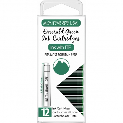 Set 12 Cartuse Standard Size International Monteverde USA Core Emerald Green