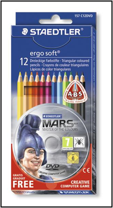 Creioane color Ergosoft 12/set + DVD gratuit MARS-game