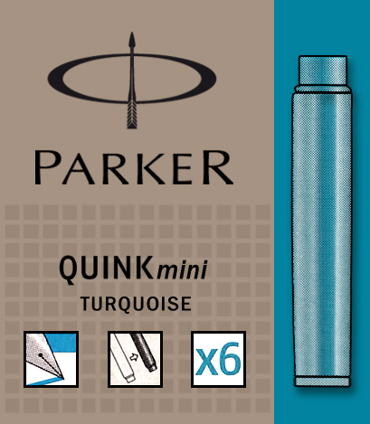 Turcoaz permanent  Parker Cartus Quink Mini
