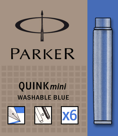 Albastru lavabil  Parker Cartus Quink Mini
