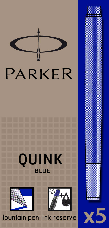 Albastru permanent  Parker Cartus Quink Standard