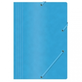 Mapa din carton presat cretat, cu elastic, 390gsm, Office Products - albastru