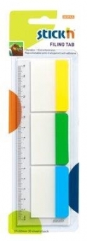 Stick index plastic transp. cu margine color 37 x 50 mm, 3 x 10file/set, Stick