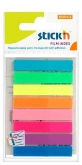 Stick index plastic transparent color 45 x 8 mm, 8 x 20 file/set, Stick